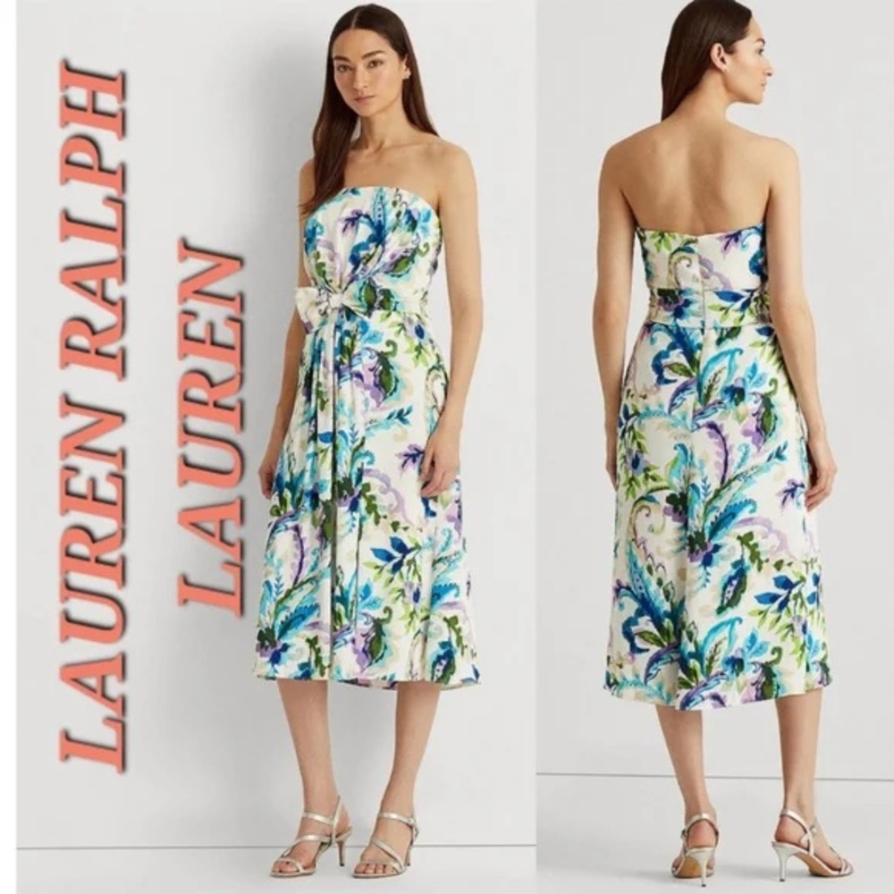 Ralph Lauren strapless floral sundress size 12